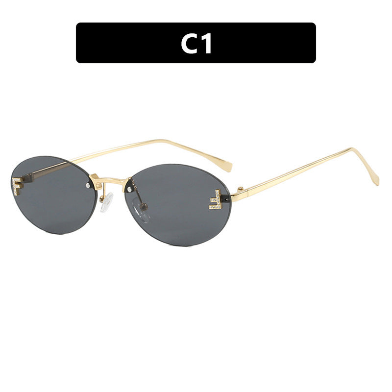 Damen modische Sonnenbrille mit eleganten, runden Gläsern und filigranem Metallrahmen Karnz