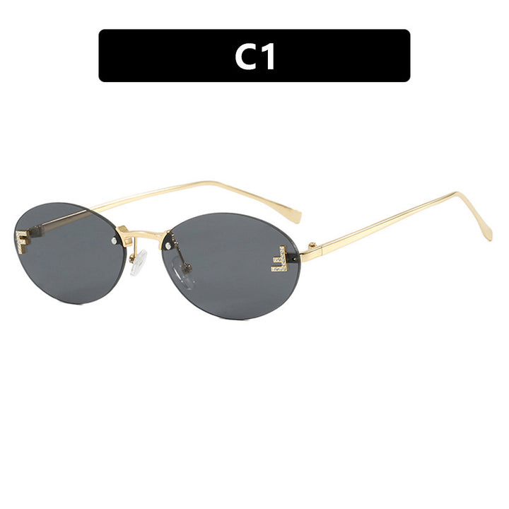 Damen modische Sonnenbrille mit eleganten, runden Gläsern und filigranem Metallrahmen Karnz