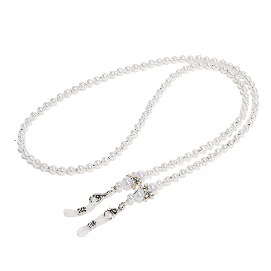 Elegante Kunstperlen Brillen Kette Karnz