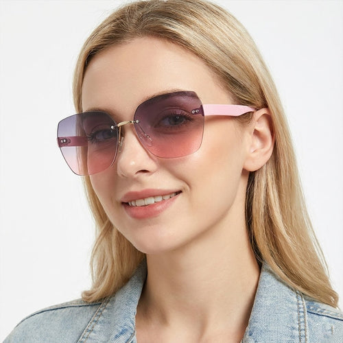 Damen Modische Schildpatt-Sonnenbrille mit goldenen Akzenten Karnz