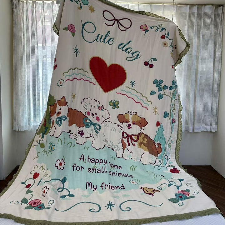 Damen Tagesdecke mit niedlichem Tier- und Märchenmotiv Karnz