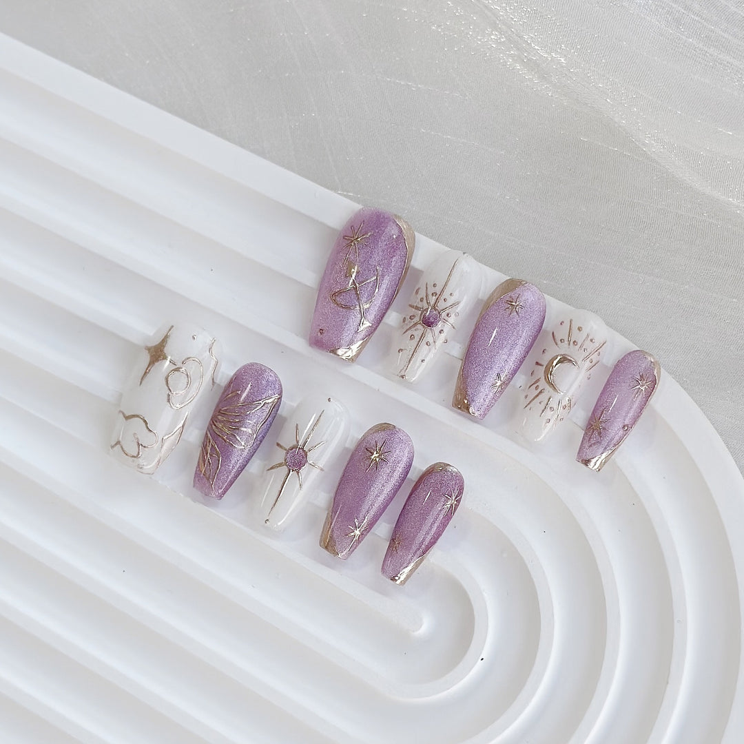 Himmels-inspirierte Press-On Nagelkunst Set