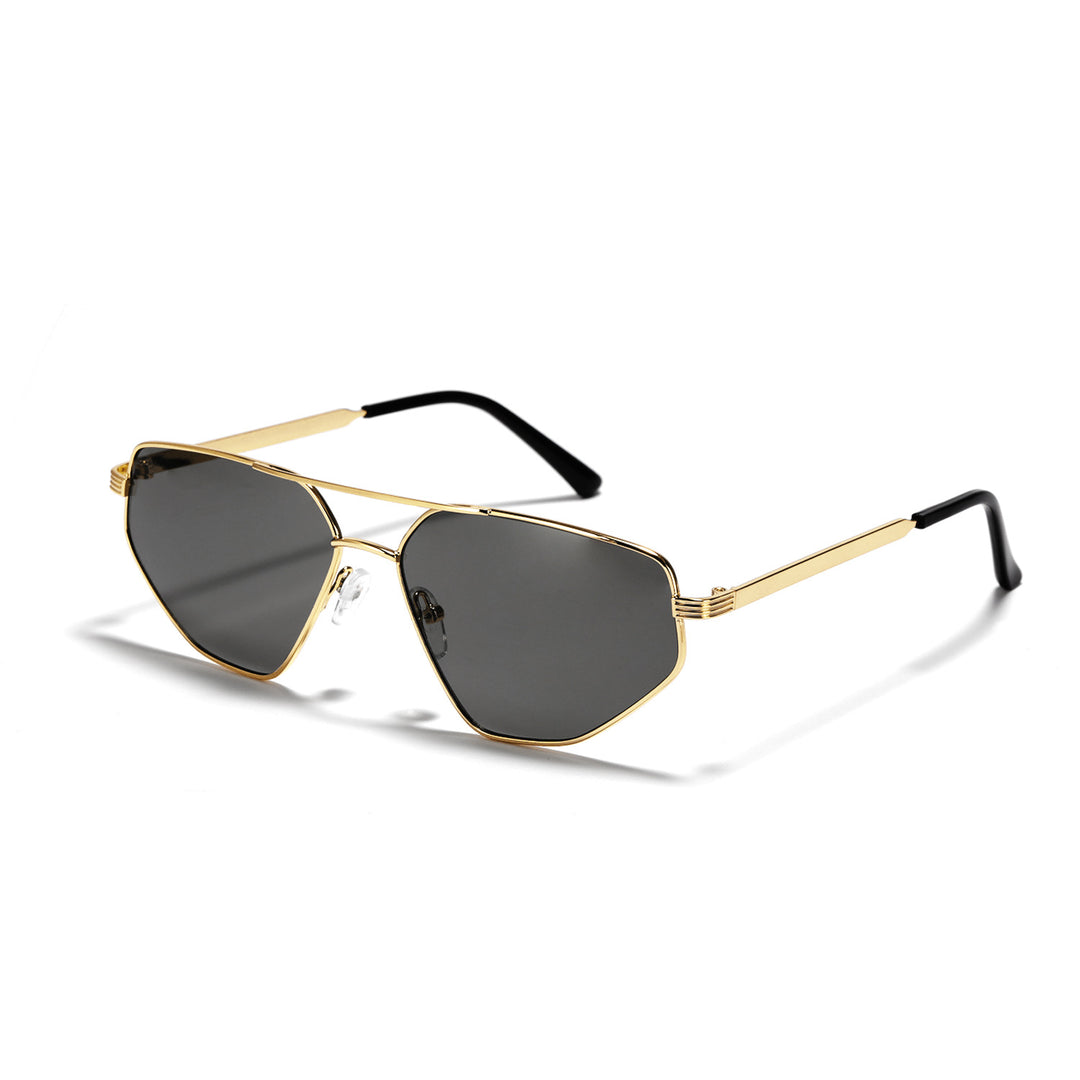 Damen geometrische Sonnenbrille mit elegantem Metallrahmen Karnz