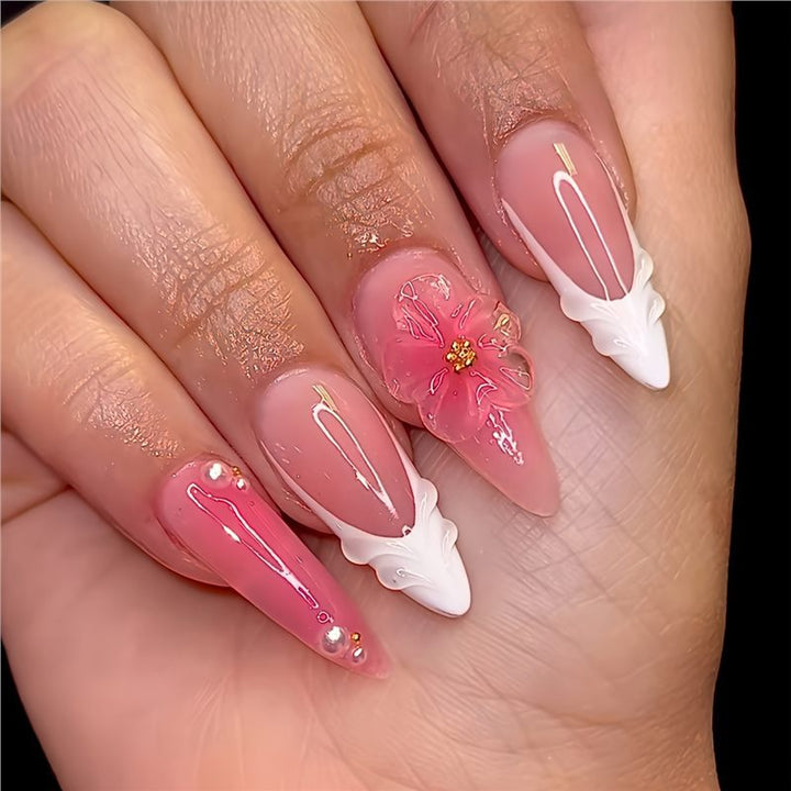 Floral 3D Press-On Nagelkunst Karnz