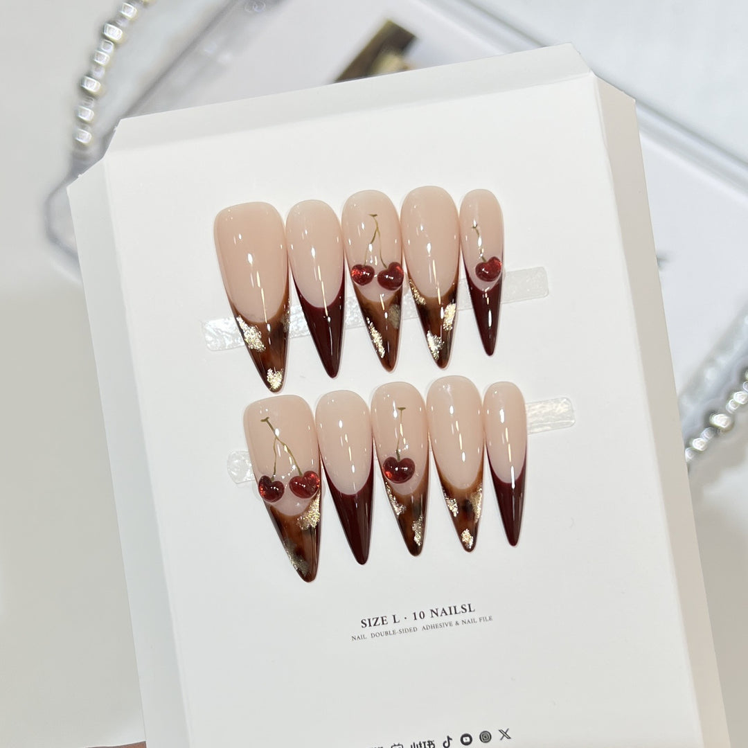 Künstlerisches Floral Design Stiletto Druck-Nagelset Karnz