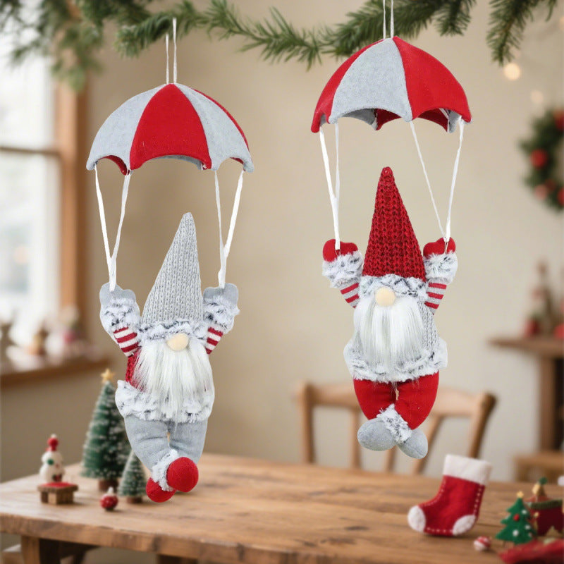 Dekorative Weihnachtsmann Figur mit Fallschirm Karnz