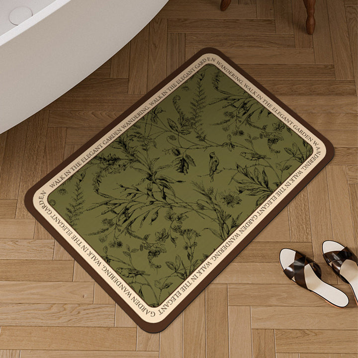 Oval Botanischer Bodenmatte