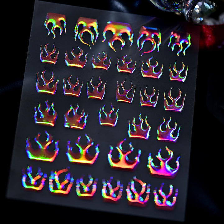 Glänzende Krone Nagelkunst Aufkleber