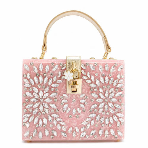 Dekorative mit Juwelen verzierte Acryl-Clutch