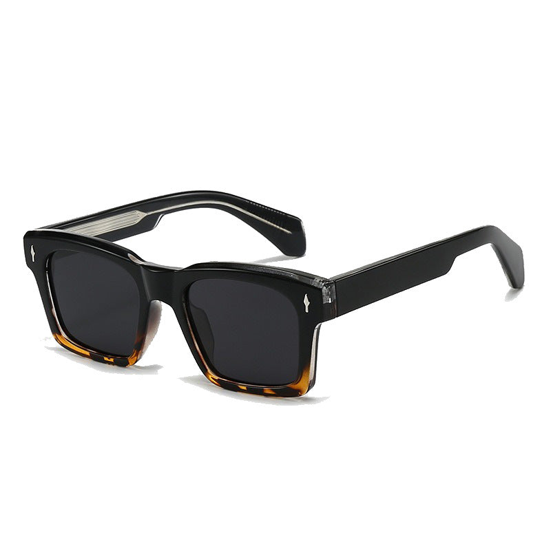 Damen Modische quadratische Sonnenbrille mit angesagtem transparentem Rahmen Karnz