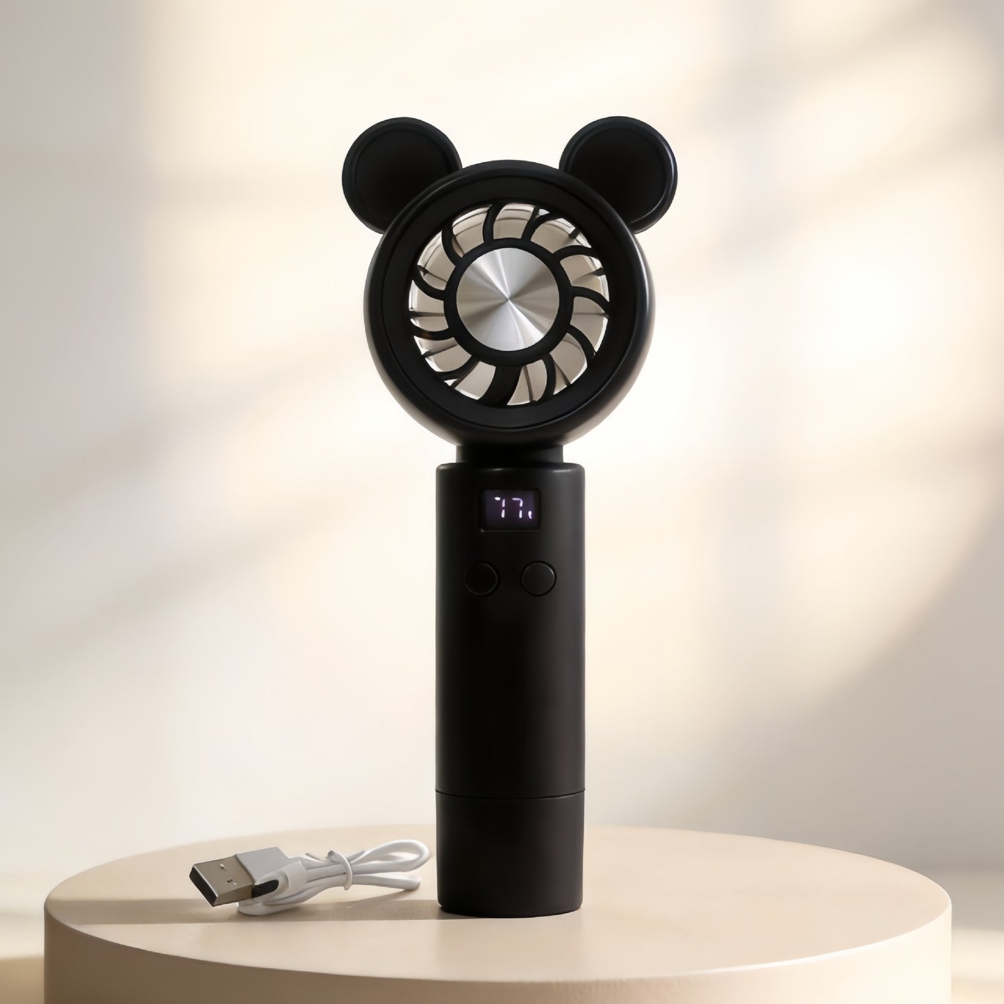 Damen Tragbarer Mini-Handventilator mit LCD-Display Karnz