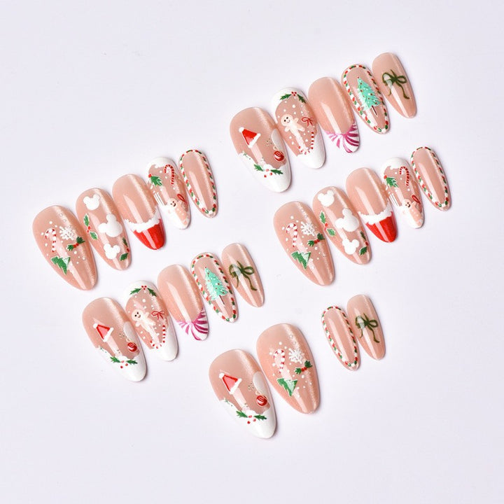 Kunstnagelset mit festlichen Weihnachtsmotiven und eleganten Designs Karnz