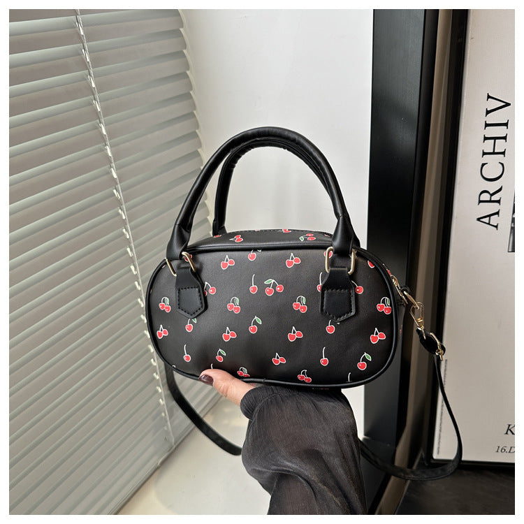 Verspielte Kirschmuster Mini-Handtasche Karnz