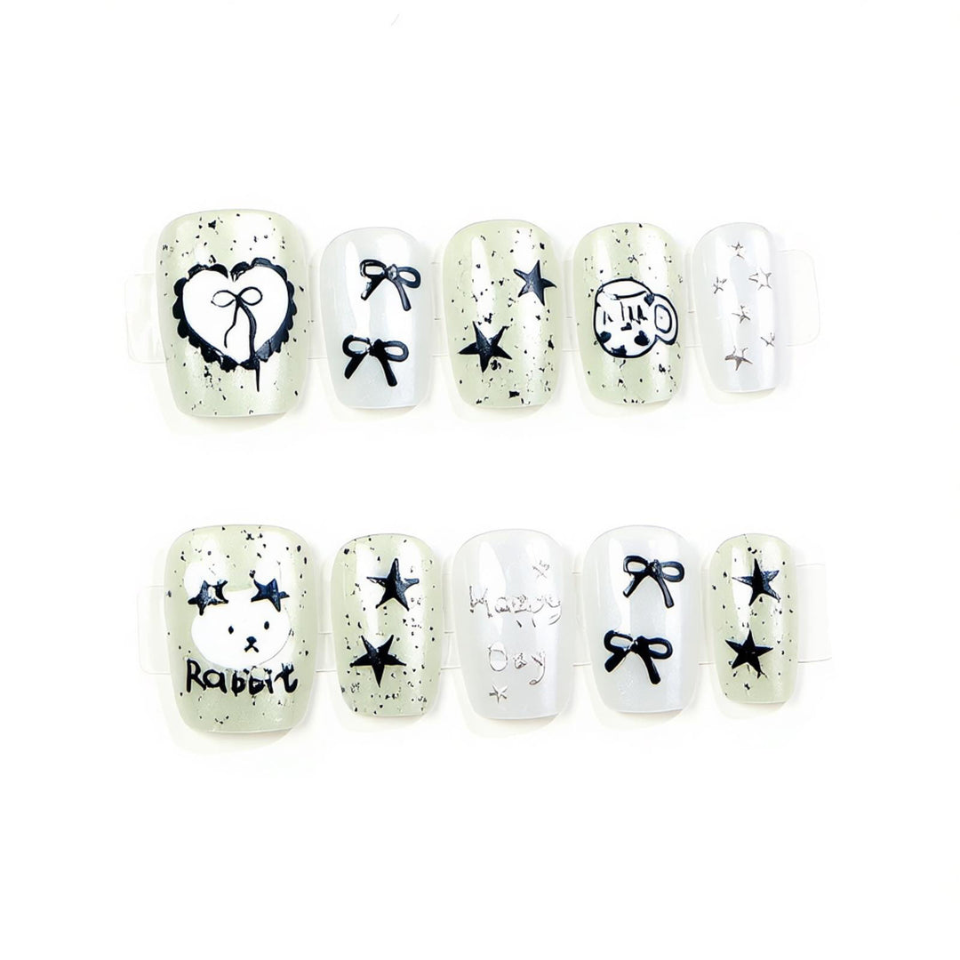 Verspielt Themen-Press-On-Nagelkunst-Set Karnz