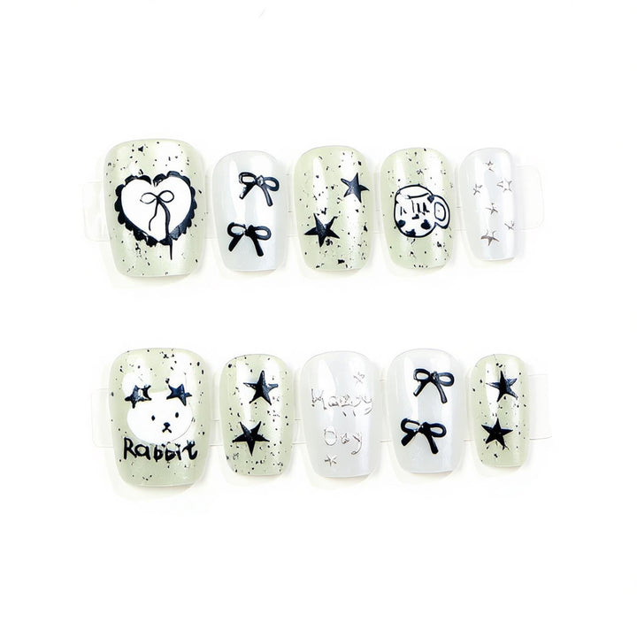 Verspielt Themen-Press-On-Nagelkunst-Set Karnz