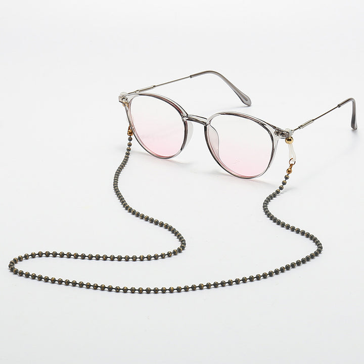 Modische Katzenaugenbrille mit Perlenkette Karnz