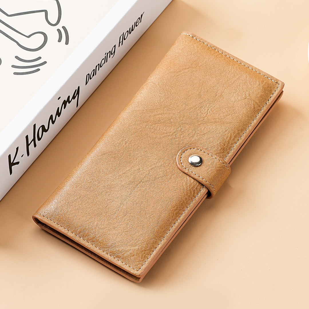 Elegante Texturierte Leder Lange Geldbörse