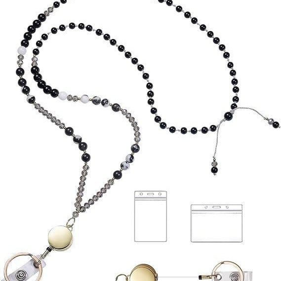 Perlenbrille Lanyard mit Rückzugclip Karnz