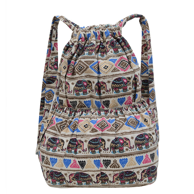 Schnürrzug Elefanten Druck Rucksack Karnz