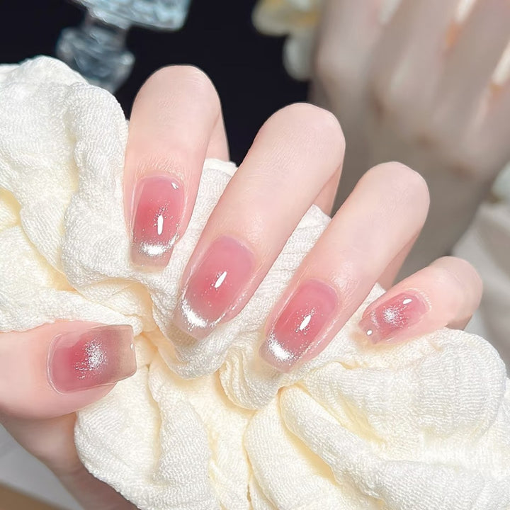 Glitzernde French Tip Drucknägel Karnz