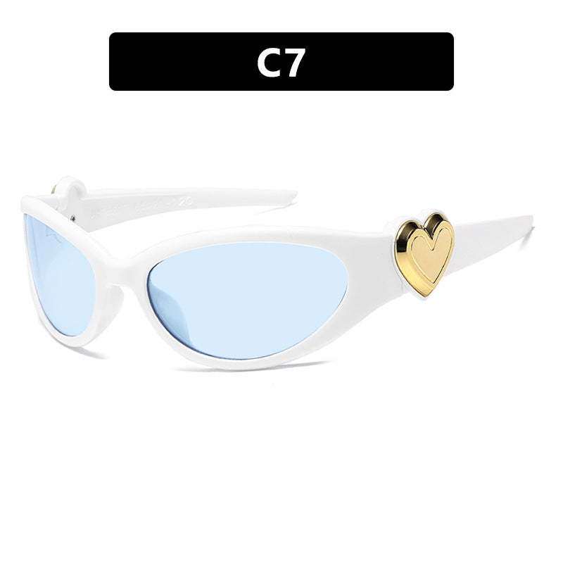 Damen modische Sonnenbrille mit herzförmigem Detail Karnz
