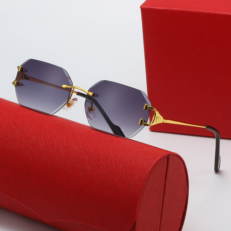Damen moderne Oktagon-Sonnenbrille mit stylishem Metallrahmen und polarisierenden Gläsern Karnz