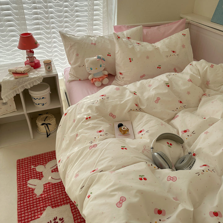Floral Print Bettbezug Set