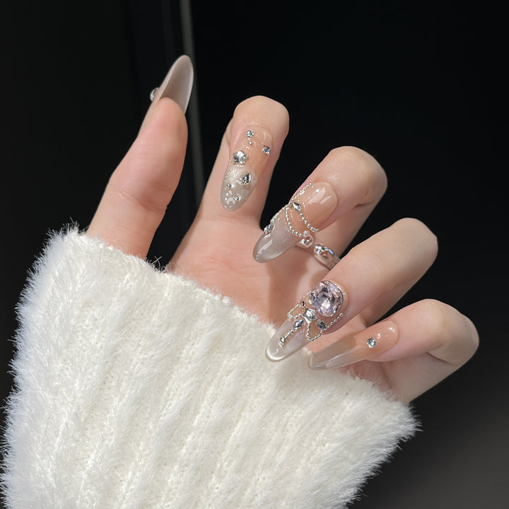 Luxus mit Rhinestones verzierten Nagelkunstverlängerungen Karnz