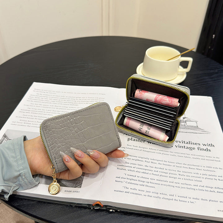 Kompakte Krokodilstruktur-Reißverschluss-Wallet