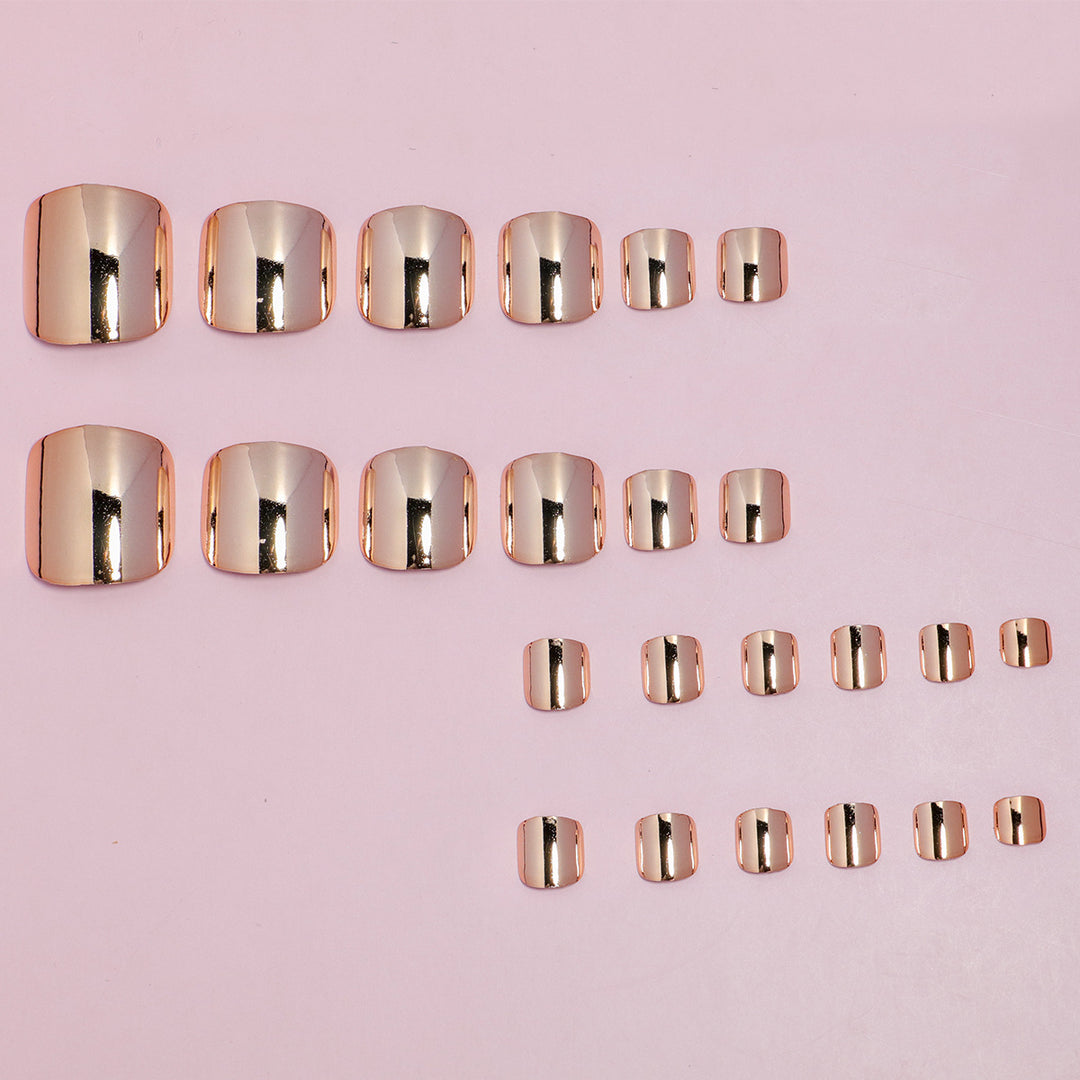 Metallic Press-On Zehennagel Set Karnz