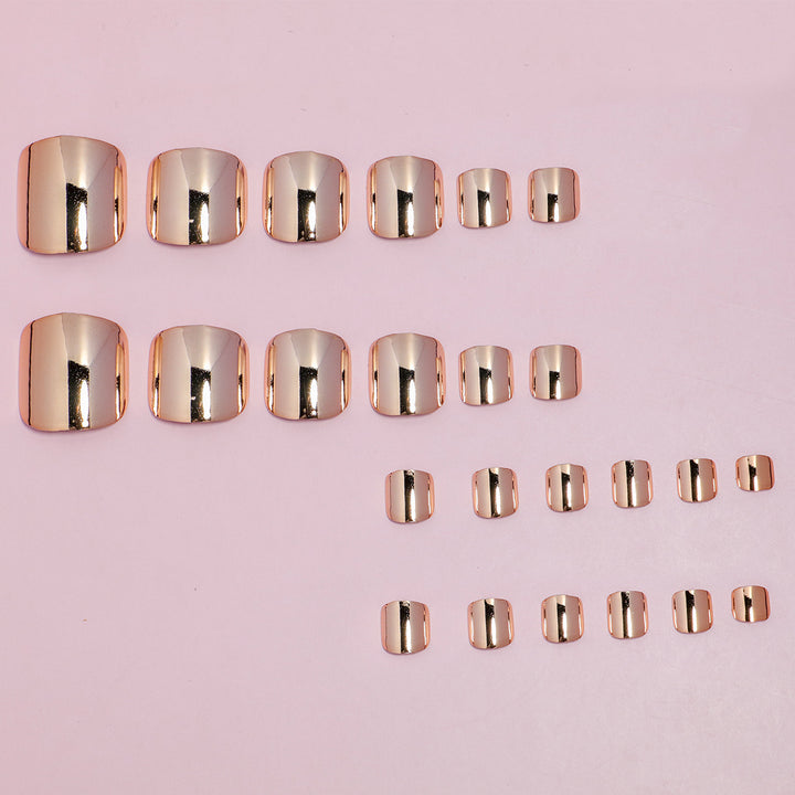 Metallic Press-On Zehennagel Set Karnz