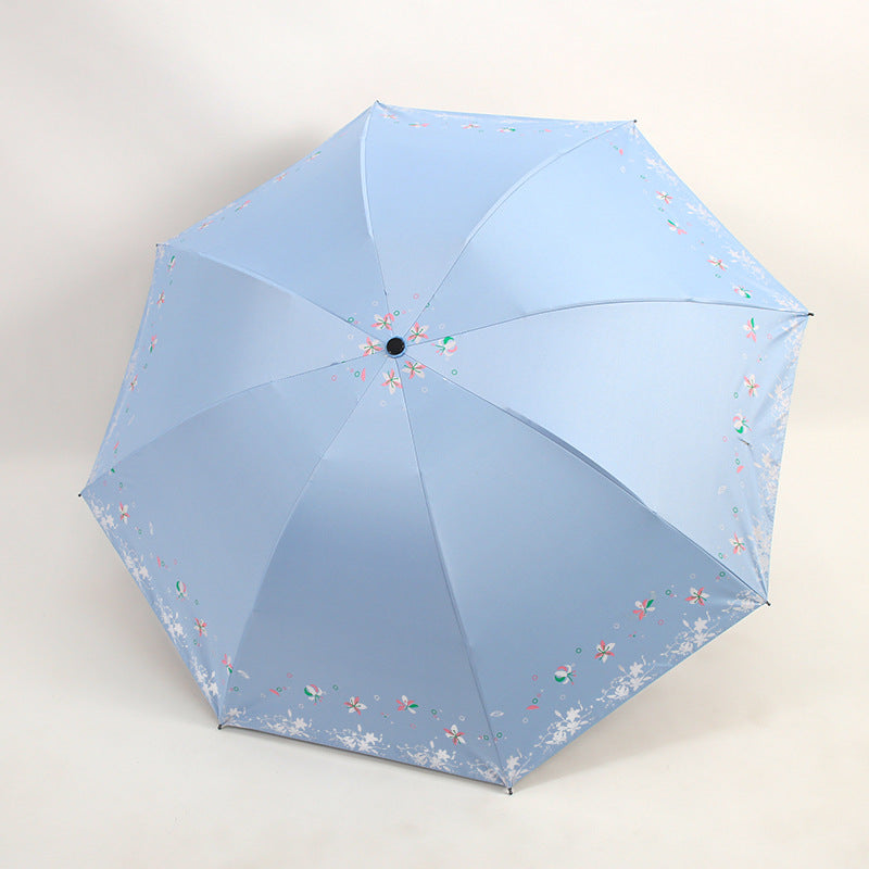 Damen Faltbarer Regenschirm mit floralen Mustern Karnz