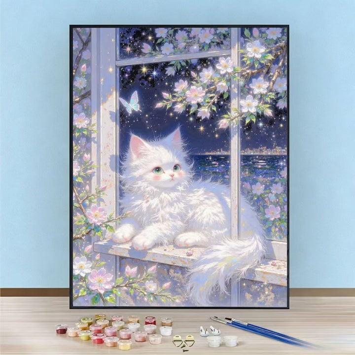DIY-Katzen-Themen Malen nach Zahlen Kunst-Kit Karnz