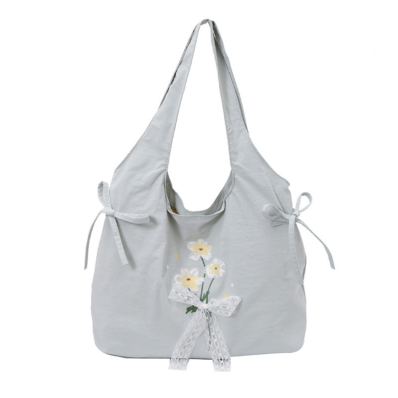 Blumenbestickte Schulter-Tote-Bag