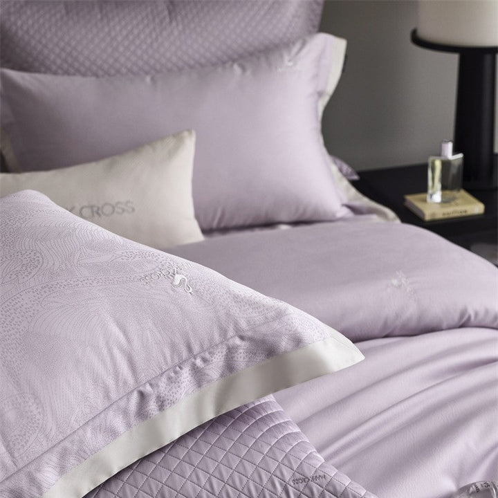 Premium Bettbezug-Set mit dezenter Jacquard-Struktur und Zierband Karnz
