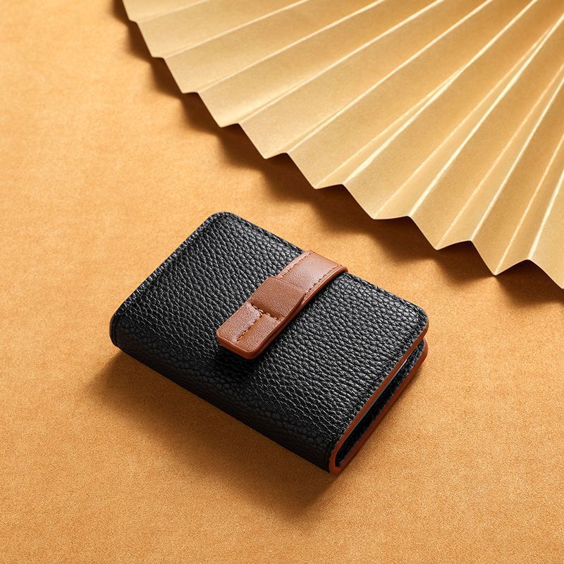 Texturiertes Leder-Kartenhalter-Wallet Karnz
