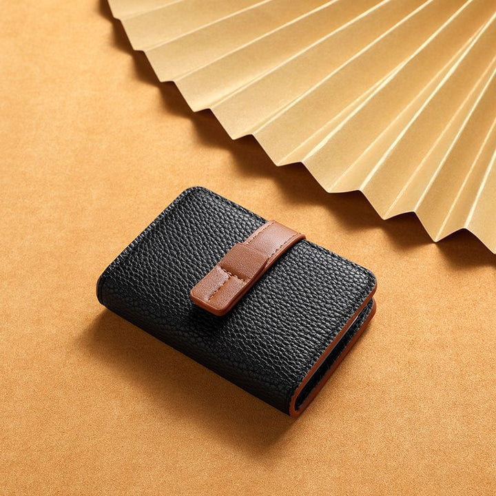 Texturiertes Leder-Kartenhalter-Wallet Karnz