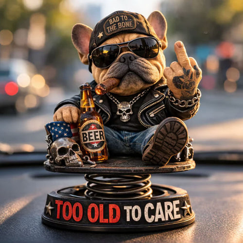 Dekorative Bulldoggenfigur im Rocker-Style Karnz