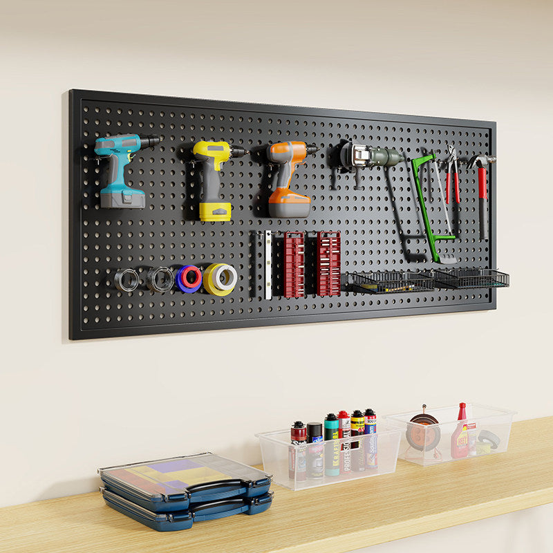 Wandmontierter Lochblech-Werkzeug-Pegboard-Organizer mit modularen Haken und Drahtkörben