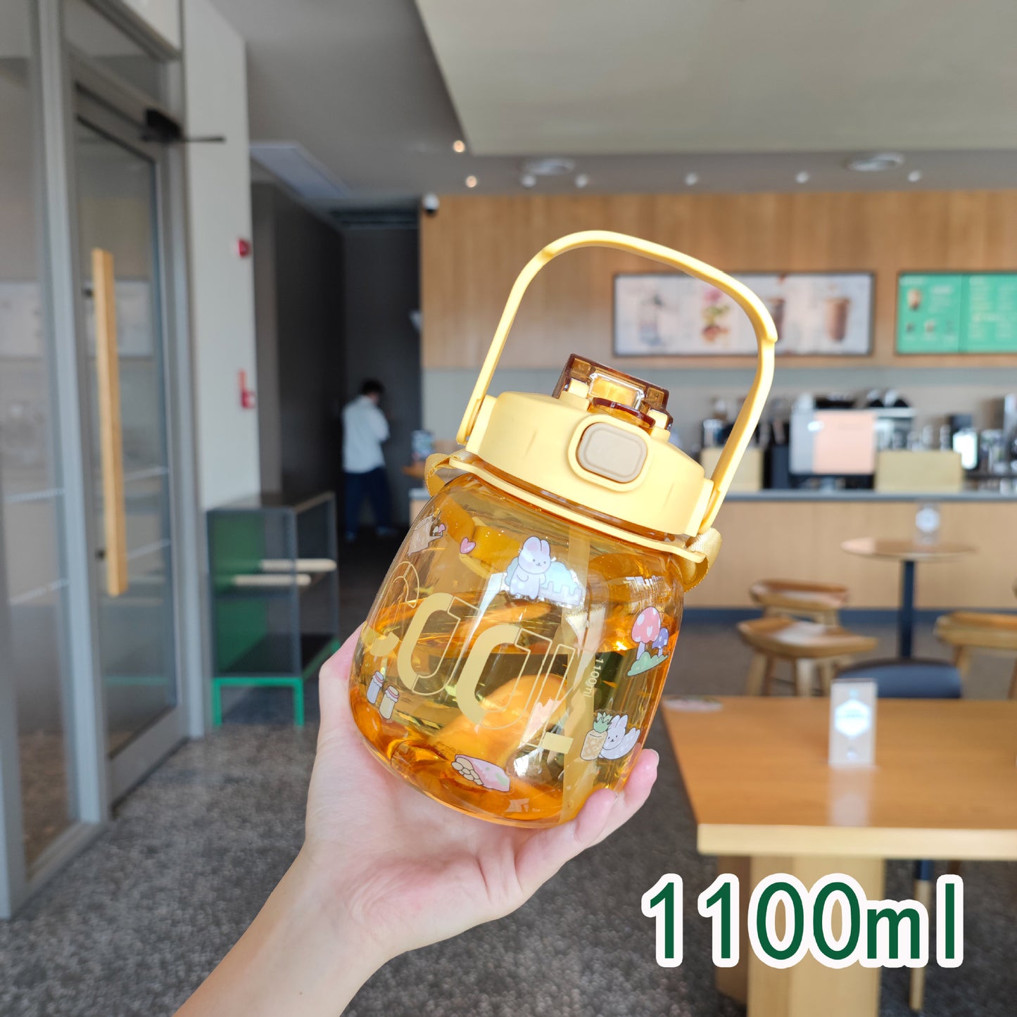 Damen farbenfrohe und auslaufsichere Trinkflasche mit ergonomischem Tragegriff Karnz