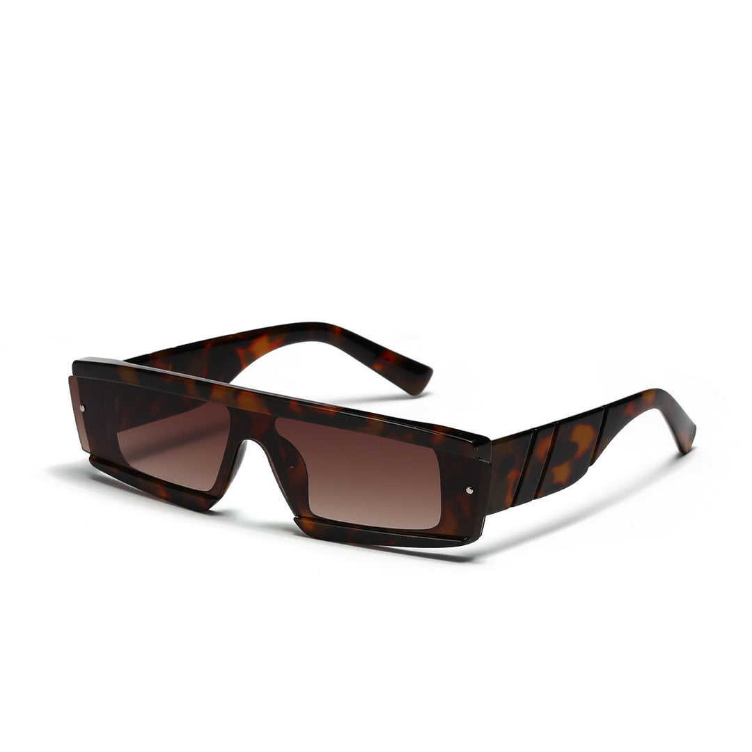 Damen oversized rechteckige Sonnenbrille mit modischem Schildpatt-Design Karnz