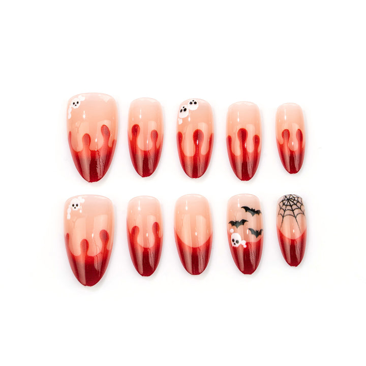 Gothic Halloween-inspirierter Press-On-Nagelkunst-Set