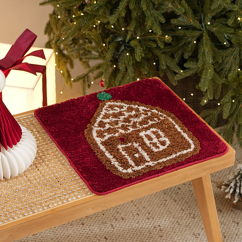 Getuftetes weihnachtliches Tischset mit Lebkuchenhaus-Motiv Karnz