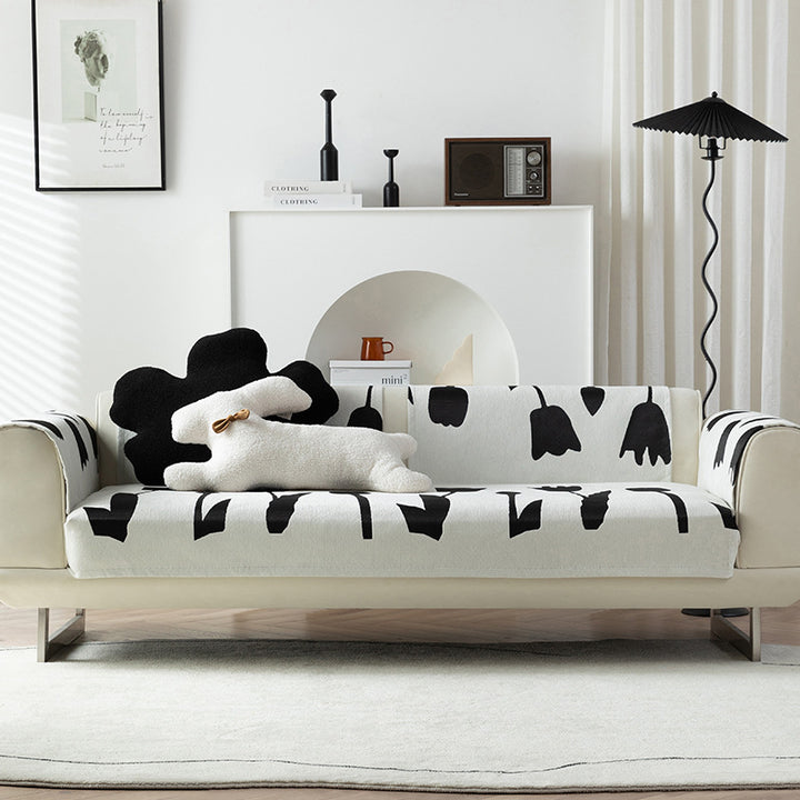 Dreisitziges Sofa mit abnehmbarem Jacquardbezug und filigratem Metallgestell