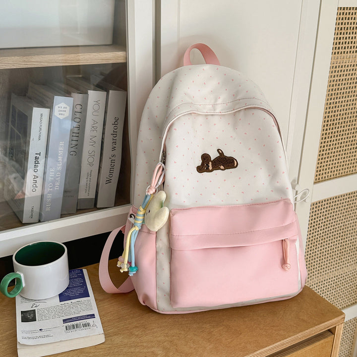 Verspielter gepunkteter animierter Rucksack Karnz