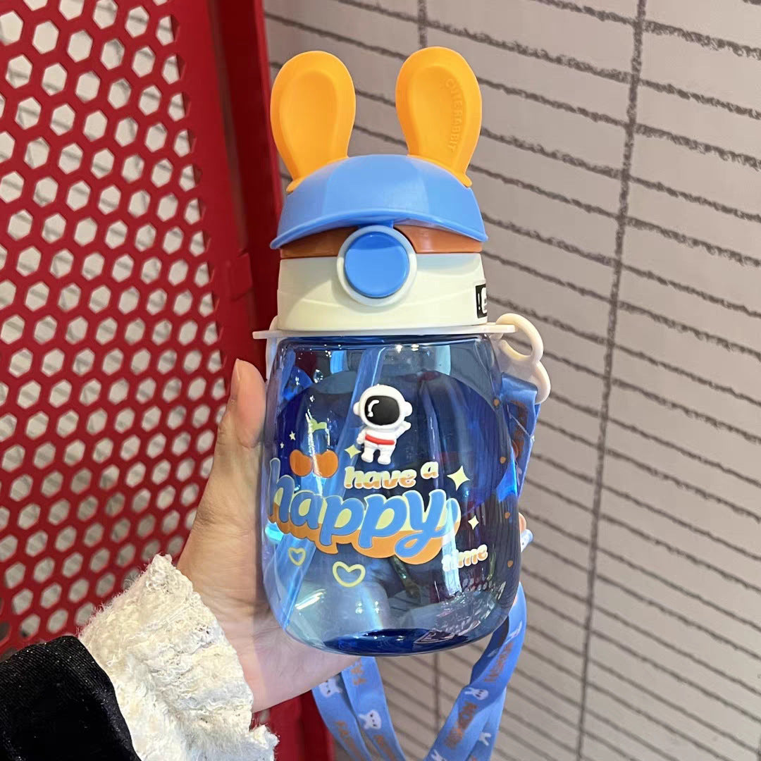Damen Stilvolle Wasserflasche mit Bunny-Deckel Karnz