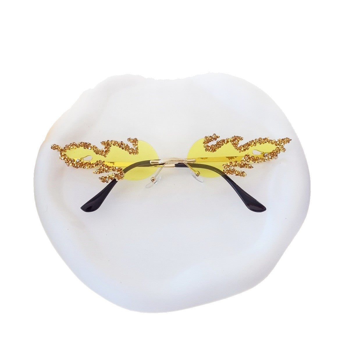 Damen extravagante Design-Sonnenbrille mit funkelnden Verzierungen Karnz