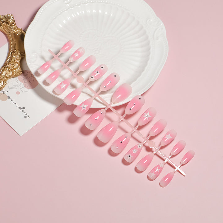 Elegantes florales Akzent Press-On Nagelset Karnz