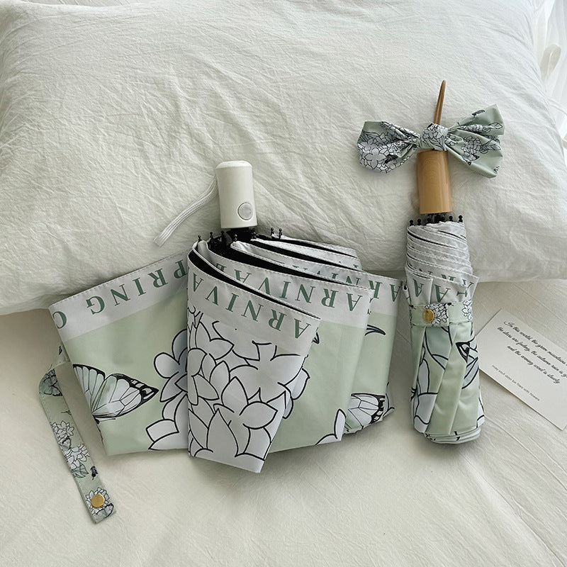 Damen Faltbarer Regenschirm mit innovativem Floral-Design Karnz
