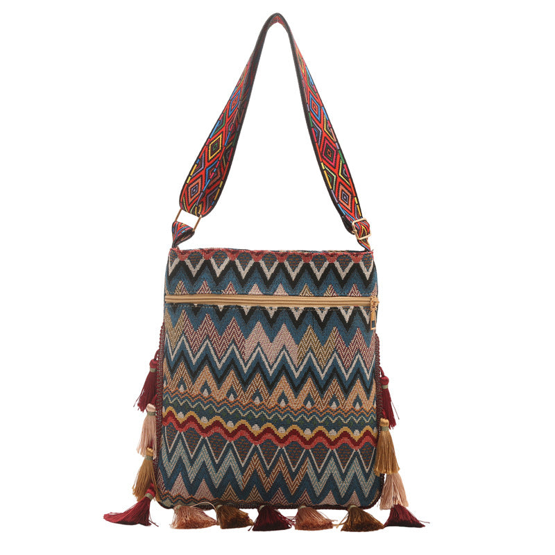 Bohemian Gewebte Schultertasche